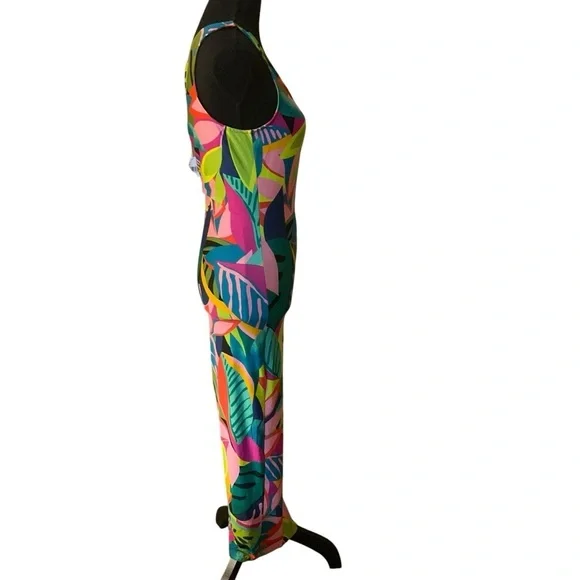 Trina Turk One Shoulder Tropical Print Dress Size L NWT - Picture 9 of 11